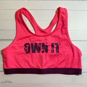 Danskin Now Hot Pink "Own It" Racerback Sports Bra | Purple Elastic Band